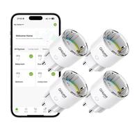 KALANKA-Mini Prise Connectée WiFi, Prise Intelligente Certifié TÜV avec APP Contrôle, Mesure de Consommation Électrique, Plug Programmable avec Alexa et Google Home, Fonction de Temps, 10A