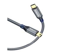 KALANKA-Mini USB to USB C Cable 10ft, Data Sync High Speed USB 2.0 Type C to Mini USB 480Mbps 5 Pin Charging Cable (Grey)