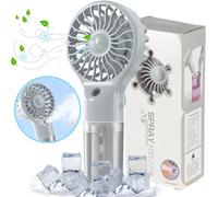 KALANKA-Mini ventilateur portable avec humidificateur et vaporisateur - Rechargeable par USB - 5200 mAh - 4 vitesses réglables - Pour l'école, la maison, le bureau, les voyages