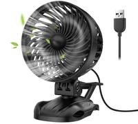 KALANKA-Mini ventilateur USB de table à clip avec 9 vitesses Noir