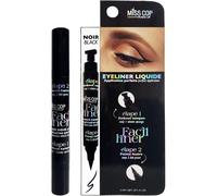 Kalanka-Miss Cop Makeup ¿ Eyeliner Liquide Noir Facil Liner ¿ Double Embout Tampon & Pointe Feutre ¿ Application Facile Et Trait Précis