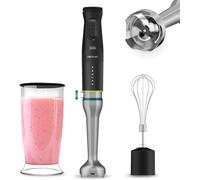 Kalanka-Mixeur Plongeant Katana 15 Totaldestroy Cream B, 1500 W, 21 Vitesses Et Turbo, Double Lames, 4 Lames Avec Black Titanium, Protection Contre Les Éclaboussures, Pied Extra Long