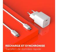Kalanka-Mobility Lab ¿ Ml312538 ¿ Chargeur + Câble Usb-C ¿ Charge Rapide 20w Et Vitesse De Transfert Rapide Usb 2.0 ¿ Câble 1 Mètre ¿ Compatible Smartphone, Ordinateur Et Tablette Avec Port Usb-C ¿ B