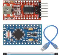 KALANKA-Module Adaptateur convertisseur série FT232RL 3.3V 5V Carte de Connexion TTL avec câble Mini vers USB Câble de Connexion pour Arduino