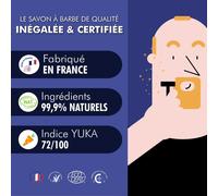 Kalanka-Monsieur Barbier : Savon De Rasage Better-Shave - Savon Rasage Homme, Artisanal, Naturel Et Idéal Pour Peaux Peaux Sèches, Peaux Sensibles Et Barbes Dures - 100% Made In France ! 150 Ml