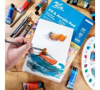 Kalanka-Mont Marte Papier A4 - Bloc De Peinture À L'huile Et Acrylique - 20 Feuilles - 350g/M² - Idéal Pour Les Peintures