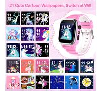 KALANKA-Montre Connectée Enfant-26 Jeux éducatifs, Smartwatch Enfant Téléphone,Montre Intelligente Enfants avec SOS Podomètre Caméra Réveil, MP3 Musique Montres Cadeaux pour Enfants 3-12 Ans