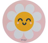 KALANKA-Mr Wonderful Tapis de Souris Rose Fleur Marguerite, Tapis de Souris Fille en Fibre Extrafine, Tapis de Souris Enfant Rond Antidérapant - Cadeaux Originals pour Filles et Femmes