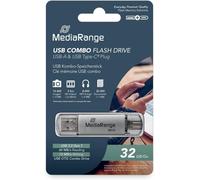 KALANKA-MR936 Clé USB 32GB Argent Combo Flash Drive USB 3.1 + Typ C