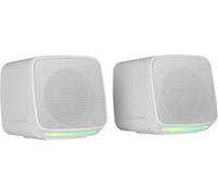 KALANKA-MS-Pro, Enceintes Compactes 10W, Éclairage RGB Flow Dynamique, Enceinte PC avec Boîtier Contrôle et Entrée Jack 3.5mm, Enceintes Gaming Compatibles PC/Mac/Smartphone/Tablette, Blanc