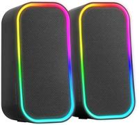 KALANKA-MSOM, Haut-parleurs Gaming 20W, Ã\u2030Clairage RGB Dynamique, Bluetooth 5.3 + AUX-in, Boîtier de Contrôle de Volume, Chipset DSP Personnalisé, Compatibilité Universelle, Noir
