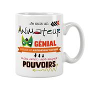 KALANKA-Mug animateur école. Animateur Ecole/Tasse \u2013 Animateur enfant, Atsem avec des supers pouvoirs - Cadeau fin d'année scolaire Cadeau original Prix mini. Céramique haute qualité 11oz - 320