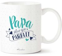 Kalanka-Mug Cadeau Papa Tasse Personnalisée - Papa Plus Que Parfait Avec Boite Cadeau En Kraft Imprimé En France Cadeau Futur Papa - Noël Papa - Fête Des Pères - Anniversaire Papa