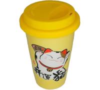 Kalanka-Mug Maneki Neko Design Japonais - Modèle Teinte Jaune