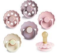 Kalanka-Multipack Sucettes En Latex Lot De 6 Sucettes Sucettes En Caoutchouc Fabriqué Au Danemark Sans Bpa Tétine Cerise Symétrique (Blooming Love, Taille 2 (6-18 Mois))