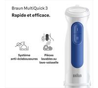 KALANKA-MultiQuick 3 MQ30.001M, Mixeur Plongeant, Pied Mixeur avec Technologie PowerBell VPlus, 2 Vitesses+Turbo, EasyClick Plus Accessoires, Technologie Anti Éclaboussures, Verre 600ml, 900W, Blanc