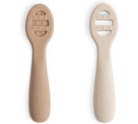 Kalanka-Mushie Cuillère D'apprentissage En Silicone Lot De 2 Cuillères Pour Tout-Petits Pour Bébé Pour Apprendre À Manger Seul Lavable Au Lave-Vaisselle Natural/Shifting Sand