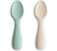 Kalanka-Mushie Cuillères De Démarrage En Silicone Lot De 2 Cuillères Pour Tout-Petits Pour Bébé Pour Apprendre À Manger Seul Lavable Au Lave-Vaisselle Cambridge Blue/Shifting Sand