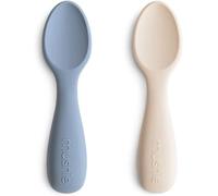 Kalanka-Mushie Cuillères De Démarrage En Silicone Lot De 2 Cuillères Pour Tout-Petits Pour Bébé Pour Apprendre À Manger Seul Lavable Au Lave-Vaisselle Tradewinds/Shifting Sand