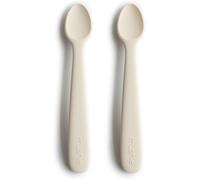 Kalanka-Mushie Lot De 2 Cuillère En Silicone Sans Bpa Cuillère D'alimentation Lavable Au Lave-Vaisselle Accessoires Pour Les Tout-Petits Ivory