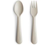 Kalanka-Mushie Set De Fourchette Et Cuillère Pour Enfants Couverts De Table Réutilisables Résistants Au Lave-Vaisselle Et Au Micro-Ondes Fabriqué Au Danemark Ivory