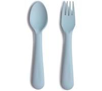 Kalanka-Mushie Set De Fourchette Et Cuillère Pour Enfants Couverts De Table Réutilisables Résistants Au Lave-Vaisselle Et Au Micro-Ondes Fabriqué Au Danemark Powder Blue
