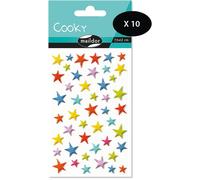 Kalanka-My Mandarine 560501cpack - Gommettes 3d Cooky - Lot De 10 Planches 12x8 Cm - 460 Stickers - Etoiles Multicolores