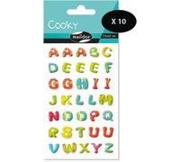 Kalanka-My Mandarine 560522cpack - Gommettes 3d Cooky - Lot De 10 Planches 12x8 Cm - 350 Stickers - Alphabet Pep's