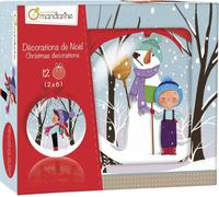 KALANKA-MY MANDARINE CO083O - DIS-MOI - 12 décorations plates de NOËL à suspendre (6 designs x2)