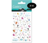 KALANKA-MY MANDARINE CY108Cpack - GOMMETTES 3D Cooky - LOT DE 10 planches 12x8 cm - 410 stickers - NAISSANCE