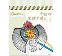 KALANKA-MY MANDARINE GY106C - Carnet de coloriage Graffy Pop 3D - 36 Mandalas prédécoupés - À partir de 6 ans - ANIMAUX DE LA SAVANE
