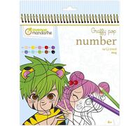 KALANKA-MY MANDARINE GY108C - Un Carnet de Coloriage Graffy pop Number - 24 pages à numéros - À partir de 6 ans - MANGA
