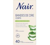 Kalanka-Nair - Bandes De Cire Froide Corps, Spéciales Peaux Sèches, A L'extrait D'aloe Vera Bio, 97% D'origine Naturelle, Naturadvanced Technology, 40 Bandes