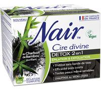 Kalanka-Nair - Cire Divine Detox 2-En-1 Spécial Corps, Épile & Exfolie La Peau, À L'extrait De Charbon De Bambou, Se Retire Sans Bandes, Pot De 380g + 2 Lingettes ""Finition Parfaite