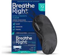 KALANKA-Nasal Strips Extra Strength Clear 72 Pcs for Deviated Septum Relief and Snoring Reduction Breathe Right Bundled with LUXPAKS Sleeping Mask