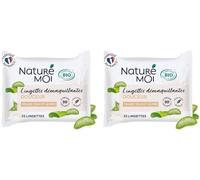Kalanka-Naturé Moi - Lingettes Démaquillantes - Démaquillant Visage, Yeux Et Lèvres - 25 Lingettes En Coton 100% Naturel - À L'aloe Vera Bio - 98% D'origine Naturelle - Fabriqué En France (Lot De 2)