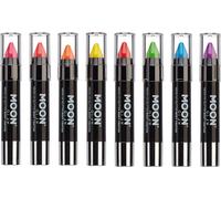 Kalanka-Neon Uv Glitter Bâton De Peinture Pour Le Visage/Crayon De Maquillage Pour Le Visage Et Le Corps ¿ Brille Brillamment Sous L'éclairage Uv, 8 Pièces (Lot De 1)