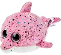KALANKA-Nici Glubschis : Le Dauphin Delfina Original de 15 cm-Peluches Animaux de la mer pour Filles, garçons et bébés, Doudou doté de Grands Yeux Scintillants à câliner et pour Jouer, 46964, Rose/Bl