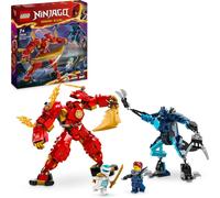 KALANKA-Ninjago Le Robot Élémentaire du Feu de Kai, Jouet Ninja pour Enfants avec Figurine Rouge Personnalisable Plus Minifigurines Kai et Zane, Cadeau pour Garçons et Filles Dès 7 Ans 71808
