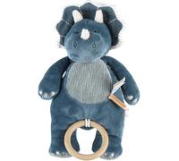 KALANKA-NOUKIE'S - Mini Peluche Musicale Ops - Doudou Dinosaure en Veloudoux + Anneau en Bois - Éveil Musical - Cadeau Bébé