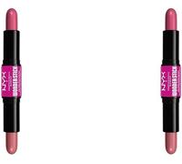 Kalanka-Nyx Professional Makeup Blush Crémeux, À L'acide Hyaluronique Hydratant, Texture Modulable, Formule Vegan, Wonder Stick, Teinte : Light Peach + Baby Pink (01) (Lot De 2)