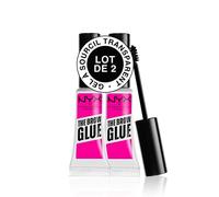 Kalanka-Nyx Professional Makeup Colle Fixatrice À Sourcils Teintée, Tenue 16h, Formule Vegan, Fini Naturel, Applicateur Goupillon, The Brow Glue, Lot De 2, Teinte : Transparent (01)