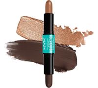 Kalanka-Nyx Professional Makeup Stick Highlight & Contour, Double Embout, Définition & Brillance, Modulable & Formule Vegan, Wonder Stick, Teinte : Deep (07)