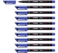 Kalanka-Ohpen - Marqueur Permanent - Lot X 10 Marqueurs - Bleu (Encre Permanente/Pointe Superfine 0,4mm)