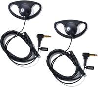 KALANKA-One Ear Headset 3.5mm Jack Single Ear Reception Only Walkie Talkie Headphones Compatible with Motorola Sepura Rexon Wouxun Kenwood Baofeng Quansheng Handheld radios (Forme D, 2)