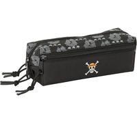 Kalanka-One Piece Pirates - Trousse Triple Petite, Trousse Pour Enfant, Idéale Pour Les Enfants D'âge Scolaire, Confortable Et Polyvalente, Qualité Et Résistance, 22 X 6 X 8,5 Cm, Noir, M, Décontract