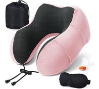 Kalanka-Oreiller De Voyage, Oreiller Cervical En Mousse À Mémoire De Forme, Coussin De Support Cervical Essentiel Pour Voyager, Sac De Transport Inclus, Bouchons D'oreille Et Masque De Sommeil