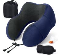 Kalanka-Oreiller De Voyage, Oreiller Cervical En Mousse À Mémoire De Forme, Coussin De Support Cervical Essentiel Pour Voyager, Sac De Transport Inclus, Bouchons D'oreille Et Masque De Sommeil