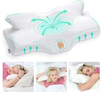 Kalanka-Oreiller Ergonomique Cervical, Oreillers Mémoire De Forme, Oreillers Ergonomiques Pour La Nuque, Oreiller Orthopédique Anti Douleur, Décontracter Les Muscles, 64 X 12,5/10,5 X 38 Cm, Blanc