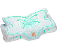 Kalanka-Oreiller Orthopédique Ergonomique À Mémoire De Forme Cervicales Douloureuses Coussin Pour La Nuque, Soulager La Douleur, 53.8 X 11/9 X 33 Cm, Bleu